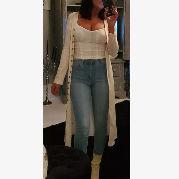 Sweaters - 013 Casual Ribbed Button up Long Cardigan